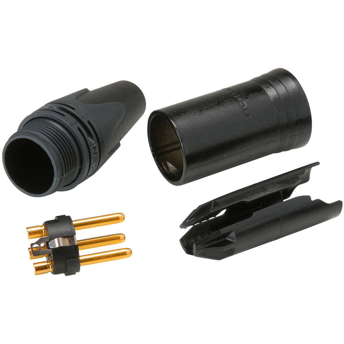 Neutrik NC3MXX-B Male XLR Connector Black with Gold Contacts